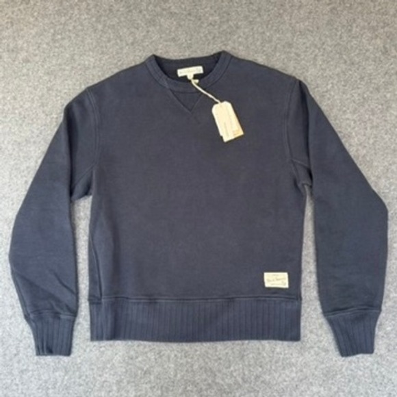Merz b Schwanen Mens Dark Navy Rugged Fleece Crewneck Sweatshirt Sz 4 Small NWT - Picture 1 of 14